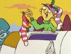 Ed with a stocking