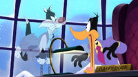 Daffy meets Sylvester's ghost in Bah, Humduck! A Looney Tunes Christmas.