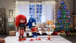 Team Sonic in ugly sweaters