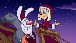 Brandy and Mr Whiskers filling in for Santa