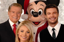 From left to right: Regis Philbin, Kelly Ripa, Mickey Mouse, and Ryan Seacrest.