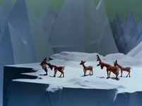 Rudolph, clarice and hermey and his parents are sad