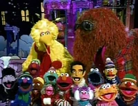 Big Bird and friends in Elmo's Christmas Countdown.