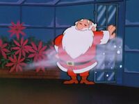 Santa opens the door