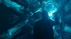 Steve touching one of the crystals before it turns red