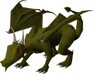 A Green Dragon, as they appear in Old School RuneScape.