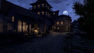 Schmiede in der Nacht.