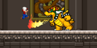 Mario and Bowser fighting