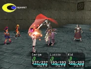 A Dragoon attacks Luccia.