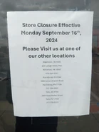 Wyomissing store closure sign.