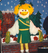 Latex 3-Stage Animatronic (1996-1999) with blonde hair and green cheerleader outfit (only used at Alabama 3-Stages, and Metairie, Louisiana)