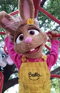 The second and current iteration of the Bella Bunny puppet, which has been in use since 2019