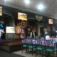 Side view of the stage showing the flat stage.