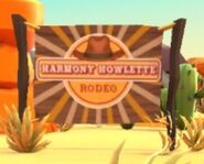 Harmony's billboard in Chuck E. Cheese's Racing World