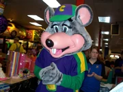 Chuck E. Cheese in his "Avenger" outfit.