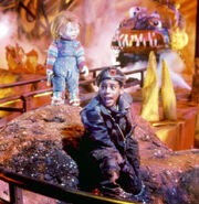 Tyler with Chucky in Child's Play 3.