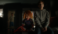 Junior and Chucky waiting for Logan in the Chucky episode Twice the Grieving, Double the Loss.