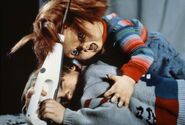 Andy attacked by Chucky in Child's Play 2.