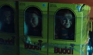 The Buddi dolls in their boxes in Child's Play.