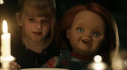 Alice eating the chili in Curse of Chucky.