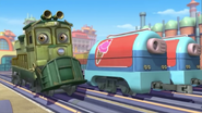 Dunbar with the ice cream cars