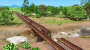 The broken river bridge