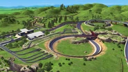 The Chug-a-Sonic Speed Track; Lookout Point was formed of the spectators area on the down left corner.