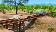 The bridge partially repaired