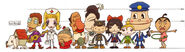 A rough draft showing character with different heights. Note there are a number of unused characters.