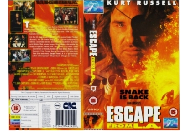 Escape From New York L.A. 2 VHS John Carpenter Kurt Russell Stacy Keach￼