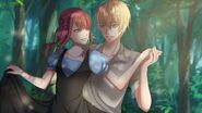 GOOD ENDING: Rod curse is broken. Keeping their relationship hidden, Lucette and Rod meet in the forest and dance there together.