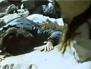 Maggie Cooper slipping down to her death in TV movie I Alone Survived (1978)