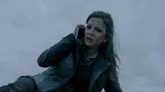 Masiela Lusha before her death in Sharknado 5: Global Swarming 