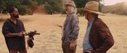 Michael Parks (far right) just before getting shot in Django Unchained