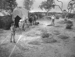 Susan Oliver's covered body in 'Wagon Train- The Cathy Eckart Story'