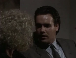 David James Elliott (with Krista Bridges) just before his death in The Hitchhiker: The Cruelest Cut