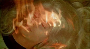 Celeste Yarnall Bursting Into Flames in The Velvet Vampire