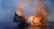 The airship crash in Master of the World