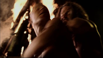 Ryan Robbins (left with ) in Smallville: Exile