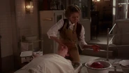 Michael Seater (special-effects dummy) being autopsied by Helene Joy in Murdoch Mysteries: The Devil Inside