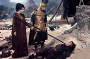 James Mason (lying down) in The Fall of the Roman Empire