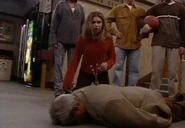 William Daniels dead (lying down) in Boy Meets World: And Then There Was Shawn