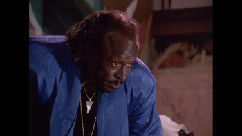 Miles Davis moments before his off-screen death in Miami Vice: Junk Love 