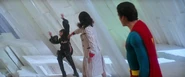 Sarah Douglas (far left) falling in Superman II