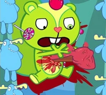 Michael "Lippy” Lipman’s animated death in Happy Tree Friends One Foot in the Grave:The Wrong Side of the Tracks