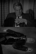 Top: Kevin McCarthy in The Twilight Zone: Long Live Walter Jameson Bottom: Kevin McCarthy crumbled to dust in The Twilight Zone: Long Live Walter Jameson