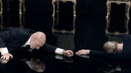 Patrick Stewart (left with Penny Downie) in Hamlet