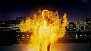 Simon Rex burning uncontrollably in Superhero Movie