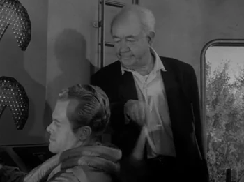 Kevin Hagen (left) with Cecil Kellaway in The Twilight Zone: Elegy