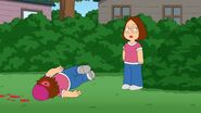 Mila Kunis' animated death (left character) in Family Guy: A House Full of Peters